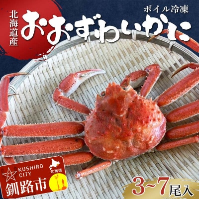 (訳あり)北海道産・おおずわいかに(ボイル冷凍) 3～7尾 蟹 楚蟹 冷凍 ボイル F4F-8029
