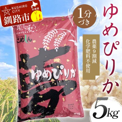 【令和7年産】【新米】農薬9割減 ・ 化学肥料不使用ゆめぴりか 5kg 1分づき F4F-9649