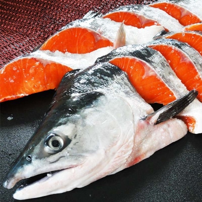 頭付き天然紅鮭 さけ 冷凍 魚 海の幸 簡単調理 サケ 海産物 北海道 F4F-8447