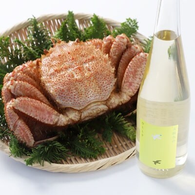 釧路福司「スパークリング清酒」500ml1本 ボイル毛がに600g 酒 かに F4F-5347