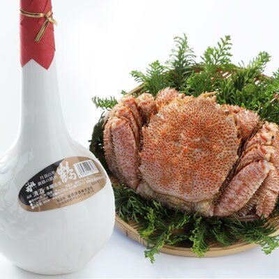 釧路福司「鶴」本醸造と毛蟹のセット ふるさと納税 酒 かに F4F-0537