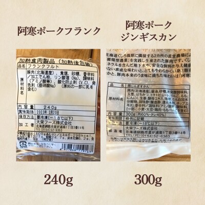 阿寒丹頂の里セットA 阿寒ポーク 阿寒モルト牛 詰合せ F4F-1653