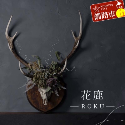 花鹿 ―ROKU― 鹿 角 オブジェ 飾り ドライフラワー インテリア シカ 鹿角 F4F-3316