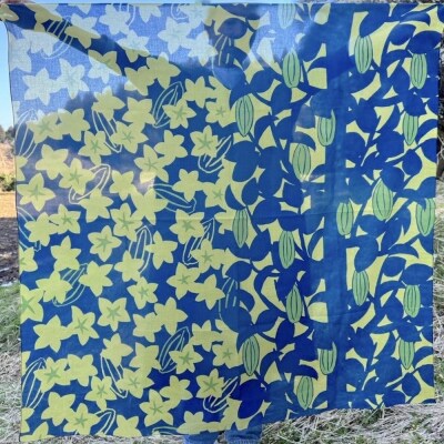 スカーフ「スターフルーツ」スター(コットンシフォン100%) 1枚