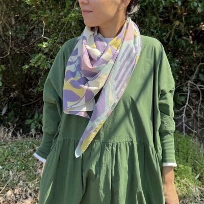 スカーフ「テンキ」うららか(コットンシフォン100%) 1枚