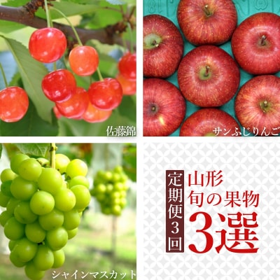 【2026年発送】【定期便3回】山形旬の果物3選(佐藤錦シャインマスカットりんご)_H237(R8)