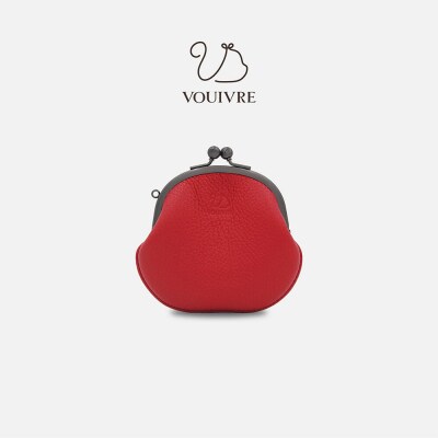 手縫いのがま口 牛革 【ポムデポポタン りんごの赤】|24_vou-010101