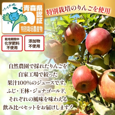 《定期便6ヶ月》3種のりんごジュース 1L×6本 無添加 果汁100%|24_apc-010606