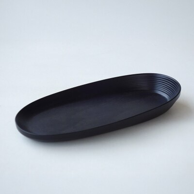 BUNACO オーバルプレート paume(ブラック)1個|24_brb-090101a