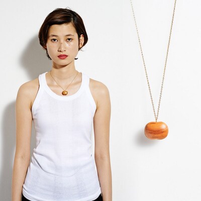 ネックレス「一粒の大きなりんご」(Short)|24_kms-200101