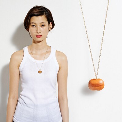 ネックレス「一粒の大きなりんご」(Long)|24_kms-210101
