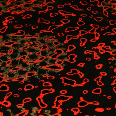 津軽塗 折足テーブル 梨黒 赤|24_ksk-220101