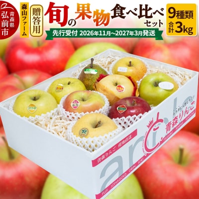 贈答用 森山ファーム厳選 旬の果物食べ比べセット 3kg 9種入|24_myf-060301