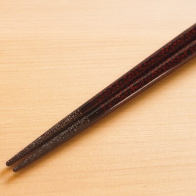 津軽塗 すべらない箸 菜の華めじゃ【七々子塗 黒(赤種)大箸】|24_tnk-160101aa