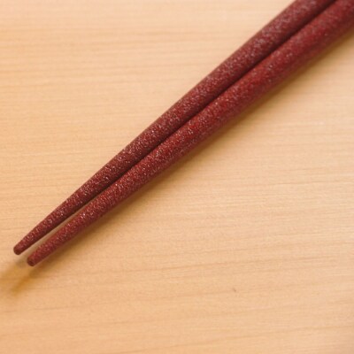 津軽塗 すべらない箸 つがり(石地塗 赤・中箸)|24_tnk-260101bb