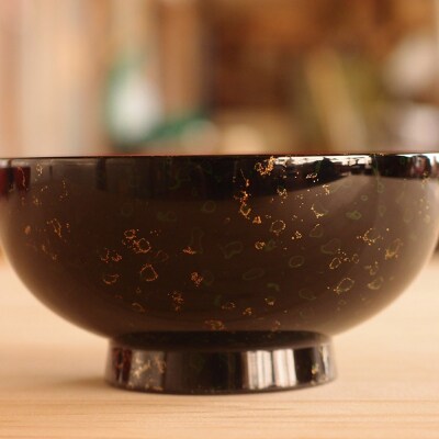 津軽塗 汁椀(唐塗 黒)|24_tnk-270101c