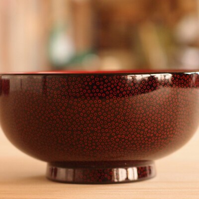 津軽塗 汁椀【七々子塗 黒(赤種)】|24_tnk-280101a