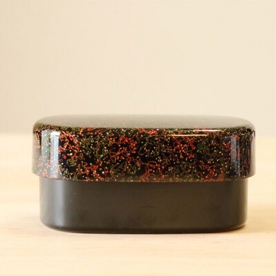 津軽塗 弁当箱(唐塗 貝蒔 呂)|24_tnk-290101a