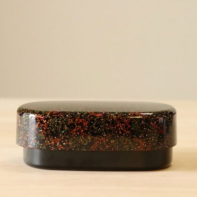 津軽塗 弁当箱(唐塗 貝蒔 呂)|24_tnk-290101a