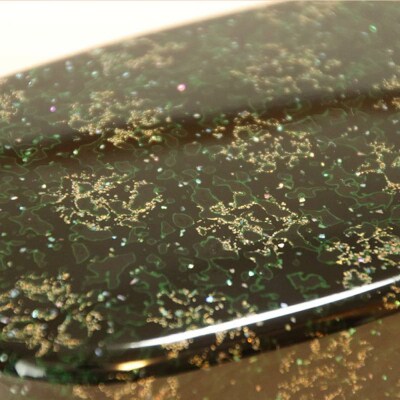 津軽塗 弁当箱(唐塗 貝蒔 黒)|24_tnk-290101b