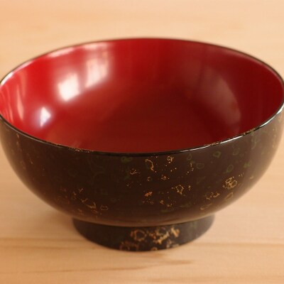 津軽塗 夫婦汁椀(唐塗 黒・赤々)|24_tnk-340101b