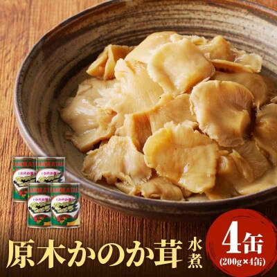 大江町柳川産 原木かのか茸(ブナハリタケ)水煮200g×4缶(固形量) 014-006