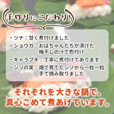 朴葉寿司 8個 (おばちゃんの店 白川茶屋) 寿司 鮭 郷土料理 朴葉 山菜