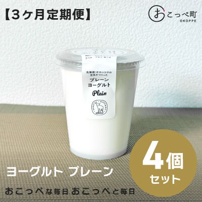 ヨーグルト プレーン4個 3ヶ月定期便【16017】