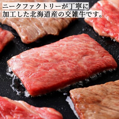 ニークファクトリーの道産牛肩ロース焼肉とハンバーグセット 計740g 北海道産 牛肉 詰め合わせ