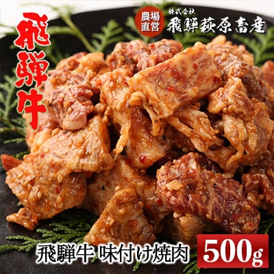 【冷凍】飛騨牛(4等級以上)味付け焼肉　500g 国産 牛肉 【22-12】