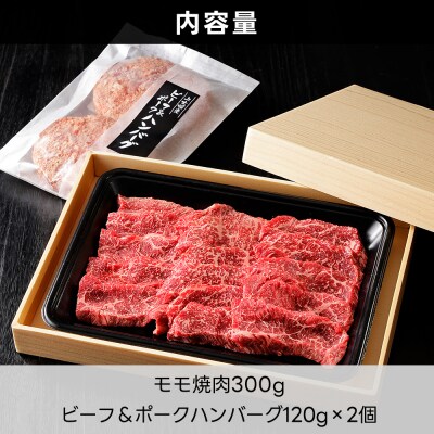 十勝ナイタイ和牛 モモ焼肉とハンバーグセット 計540g 北海道産 5・4等級黒毛和牛
