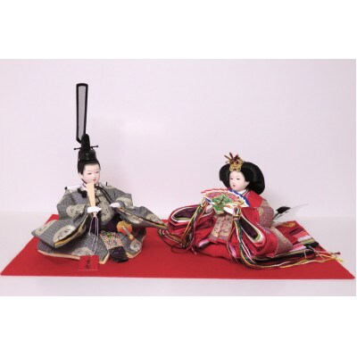 【山田人形店】伝統工芸士　尾張屋 寿翁(すおう)作　龍村美術織物の裂地のおひなさま