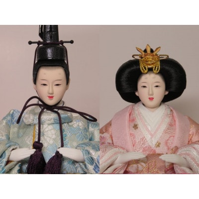 【山田人形店】伝統工芸士　尾張屋 寿翁(すおう)作　かわいい花柄の金襴のおひなさま
