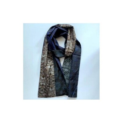 紬地パッチワークストール〈紬屋瑠璃猫〉