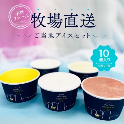 牧場直送ご当地アイスセット(5種10個入)〈小野ファーム〉