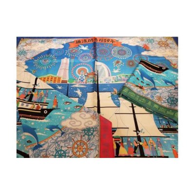 横浜シルクスカーフ「横浜開港1859」(松村)