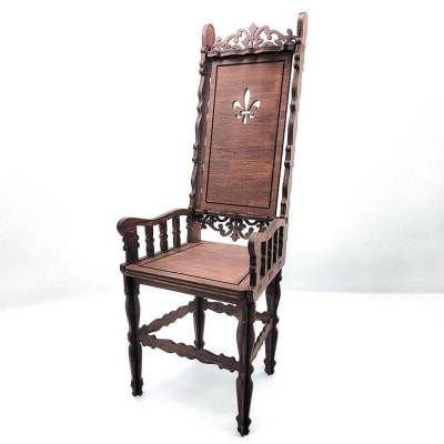 50cm～60cmドール 用ハイバックチェア(茶)