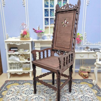 50cm～60cmドール 用ハイバックチェア(茶)