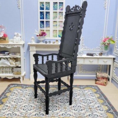 50cm～60cmドール 用ハイバックチェア(黒)