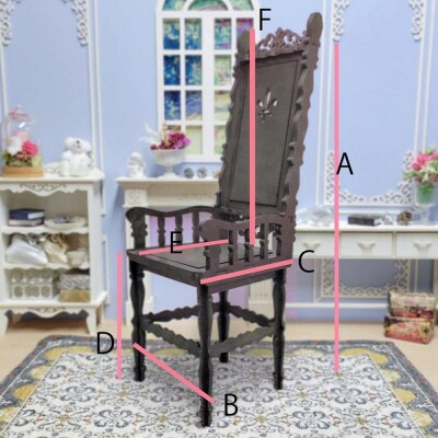 50cm～60cmドール 用ハイバックチェア(黒)