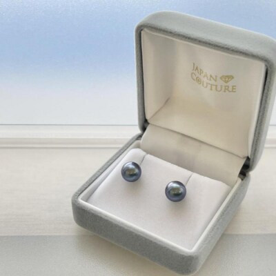あこや真珠 黒染めPt900ピアス　両耳用1個(1ペア)