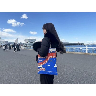 【横浜柄】横浜捺染で染色したトートバッグ