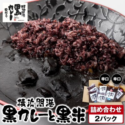 風我亭の横浜開港黒カレーと黒米の詰め合わせ　2パック【辛口2個】
