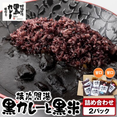 風我亭の横浜開港黒カレーと黒米の詰め合わせ　2パック【甘口2個】
