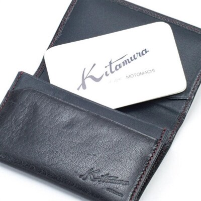 名刺入れ　(NH0812)　【メンズ】ダークブルー/ワインステッチ〈キタムラ〉