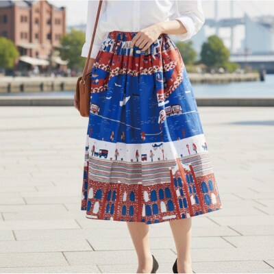 【横浜柄】横浜捺染で染色したスカート