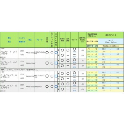 RX1 アルファード/ヴェルファイア用車高調　適合型式 AAHH45W/AAHH45W(EL)