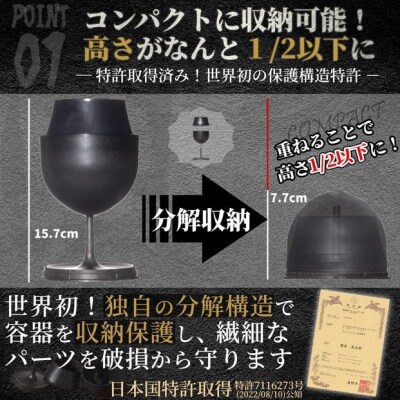 【横浜市】アウトドアワイングラス　筒居　セット/6個入