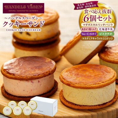 ハンデルスベーゲン無添加アイスクリーム クッキーサンドセット 濃厚アイスクリームのクッキーサンド×6