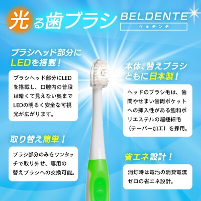 光る歯ブラシ　ベルデンテと替えブラシのセット